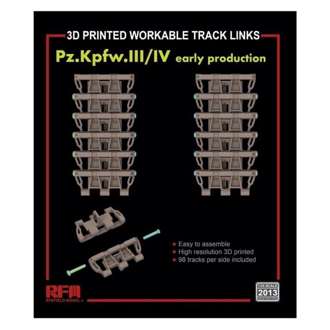 Rye Field Model Workable track links for Pz. Kpfw. III /IV early production (3D printed ) (2013)