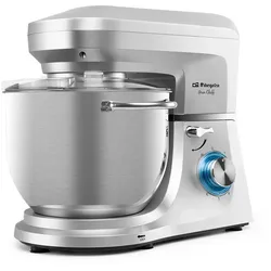 Orbegozo AM 8000 Standmixer, 6 Geschwindigkeiten + Impuls, Edelstahlschüssel, schwenkbarer Kopf, AC-Motor, Planetengetriebe, 7 Liter, 1800 W.