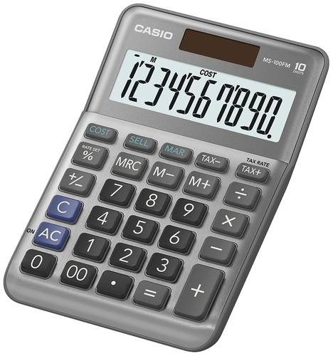 Casio MS-100FM Tischrechner Grau Display (Stellen): 10 batteriebetrieben, solarbetrieben (B x H x T) 101 x 148.5 x 27.6mm