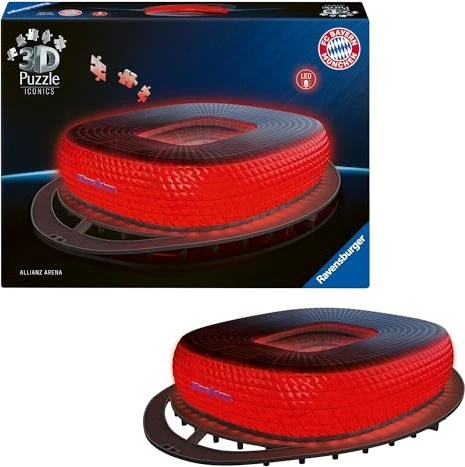 Ravensburger 3D Puzzle Iconics: Allianz Arena - mit Licht (216 Teile)
