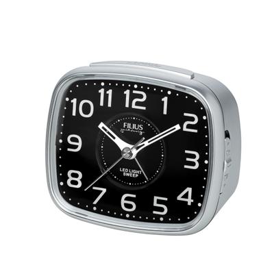 Quarzwecker FILIUS ZEITDESIGN, silber (silberfarben), Wecker, Schlafzimmer, Wecker,Beleuchtung,schleichende Sekunde,Snooze,Piepalarm