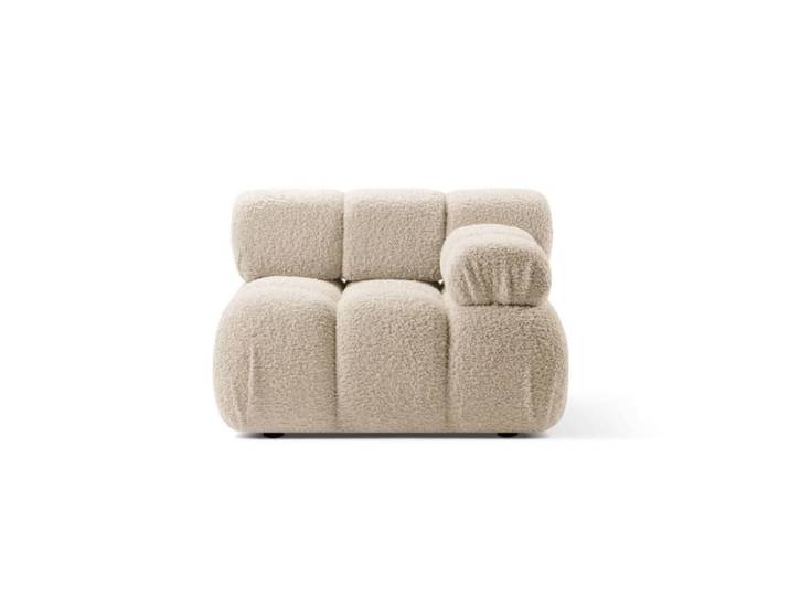 Module droit en bouclé beige clair