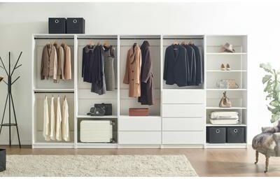 Klair Living "Prosper 32"" White Wood Walk-in Closet with Four Drawers - 31.4""W x 15.7""D x 83"" H"