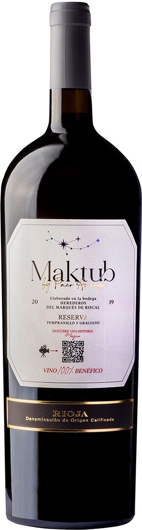 MAKTUB Vino by Paco Arango Reserva 2019 Rioja Mágnum.