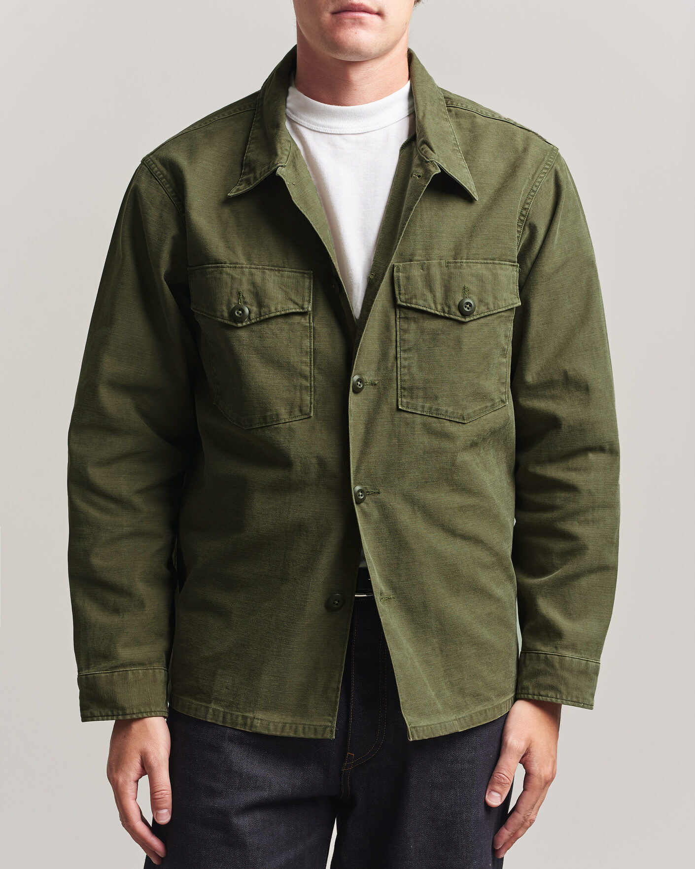 RRL Regiment Overshirt Olive men M Grøn