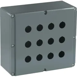 ABB 080SP12SFC Metallgehäuse, 12 Befehlsstellen, grau, Aluminium, IP66, geschlossen mit Öffnung für Kabel-Einführung, Modular Metall Reihe