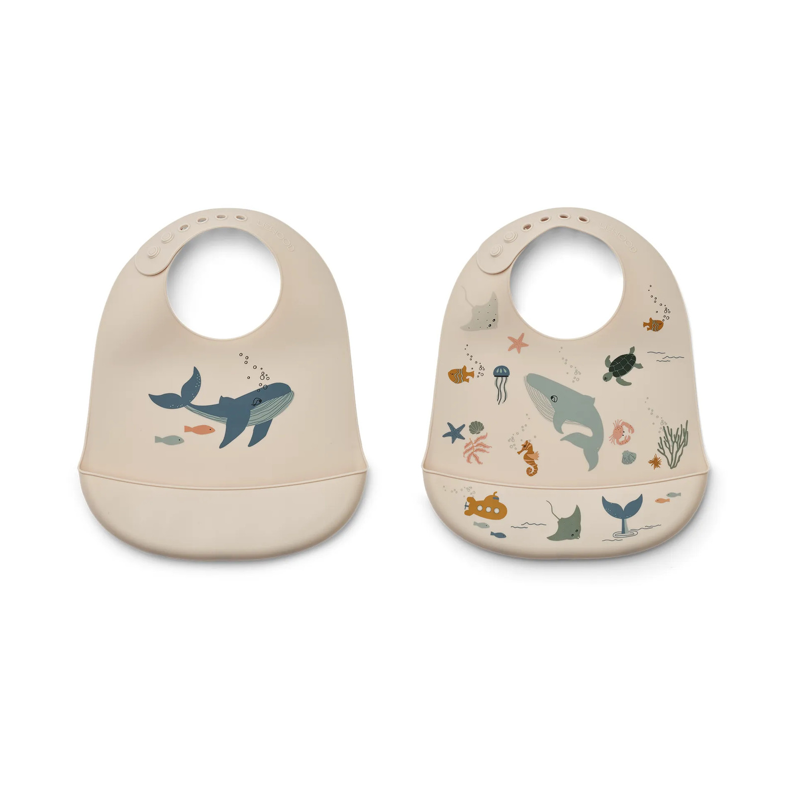 Liewood Tilda siliconen slab 2-pack Sea creature Sandy