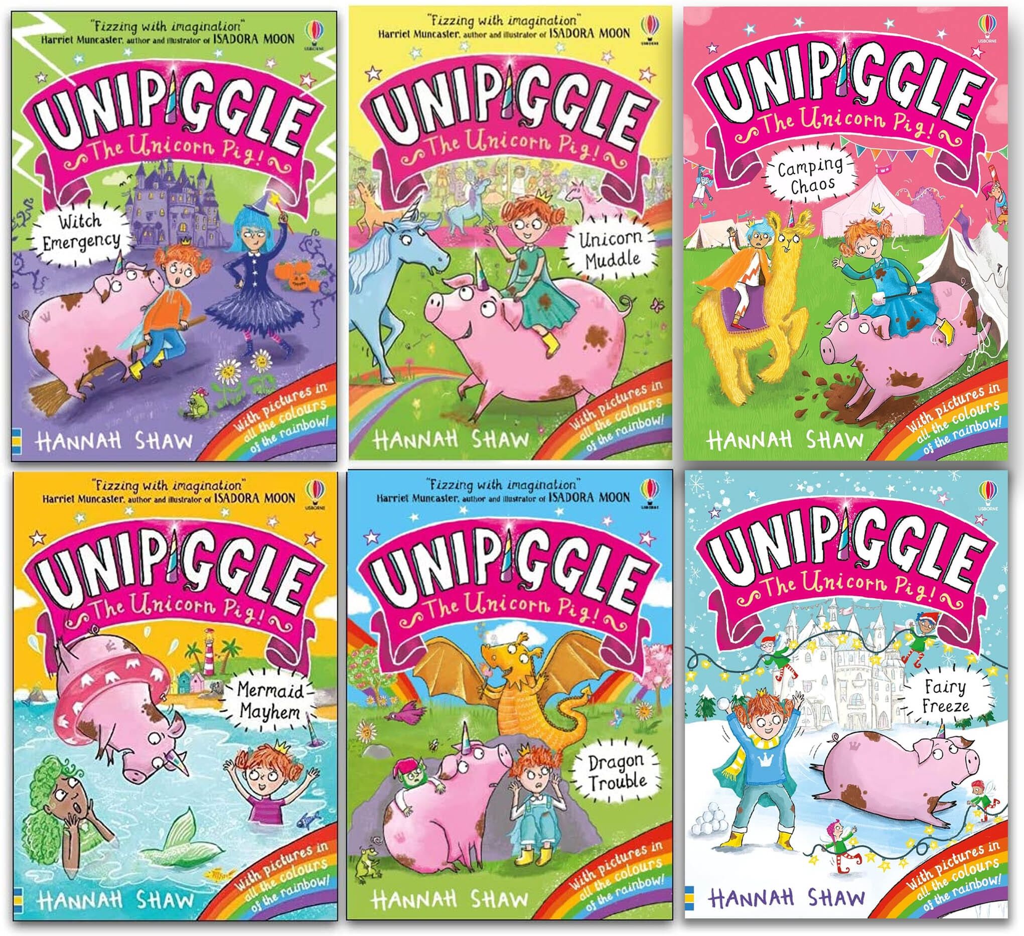 Unipiggle the Unicorn Pig Series by Hannah Shaw 6 Books Collection Set - Ages 6-9 - Paperback Usborne Publishing Ltd