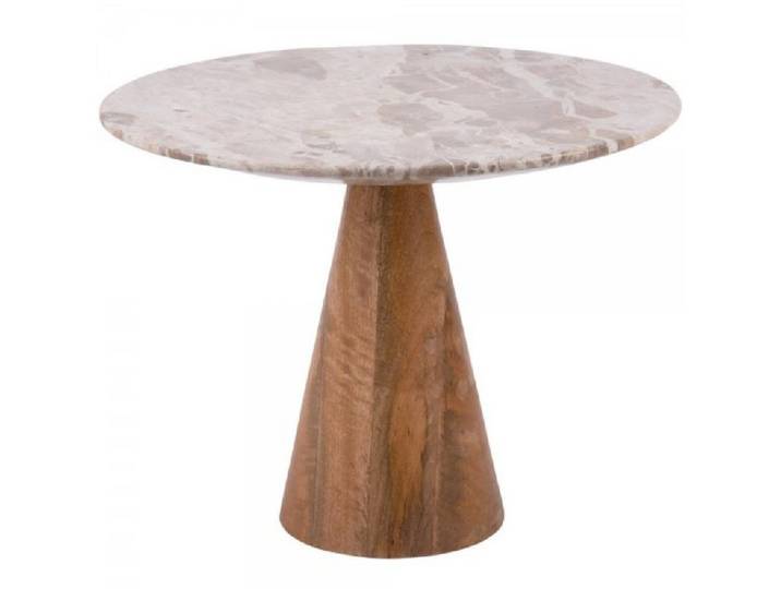 Leitmotiv Beistelltisch Tisch Force Marble Brown Mango Wood Base (35x40cm)