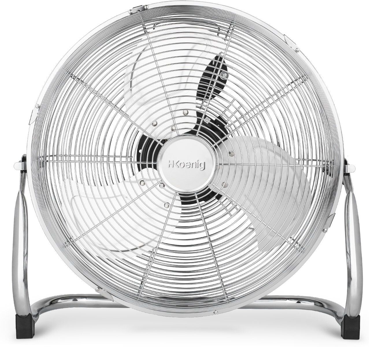 Ⓜ️🔵🔵🔵 H.Koenig JOE30 - Ventilatore da pavimento IN METALLO CROMATO, diametro 40 cm, BAS