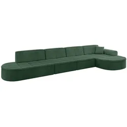 ECKSOFA Ottomane Rechts TARO-L3 - 413x171x79,5 cm Grün