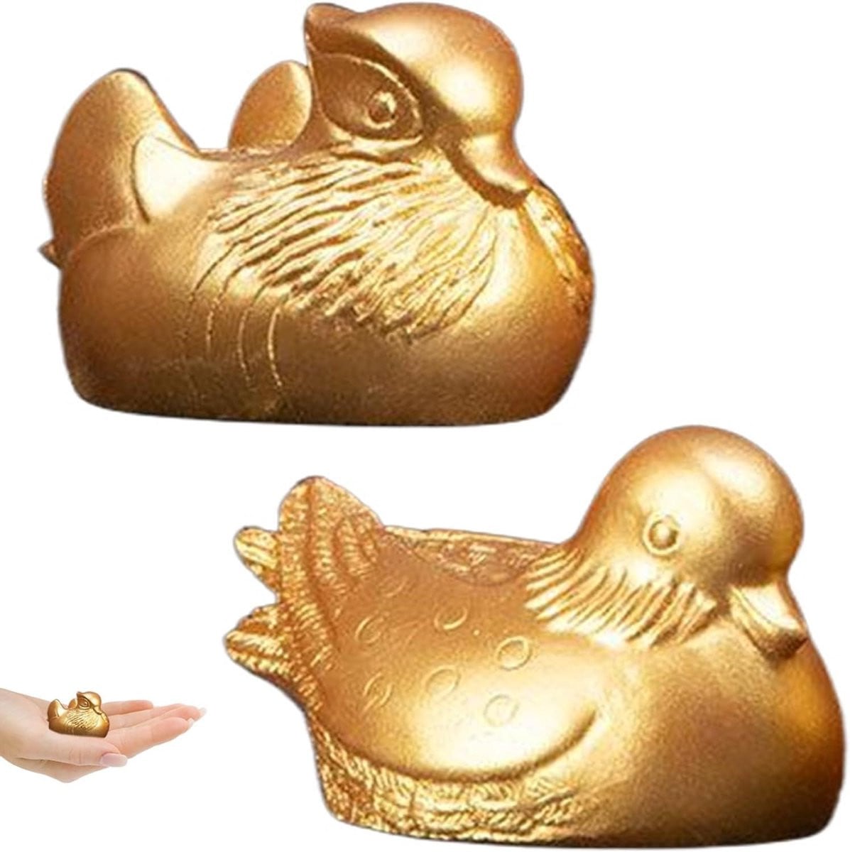 Feng Shui Eenden Decoratie Beeldjes - 2 Stuks - Goudkleurig