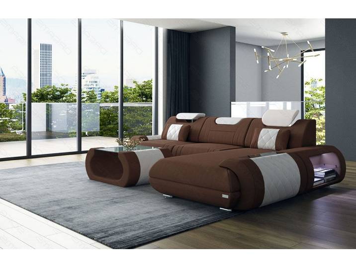 Couch Rimini L-Form in Stoff