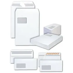 Steinmetz Maxi-Set »Versand« DL + C4 mit Fenster, selbstklebend - 1000 + 250 Stück weiß, 22x11 cm