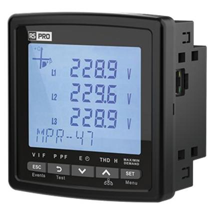 RS PRO Energiemessgerät LCD 96mm x 45mm, 1-stelli (M5967)
