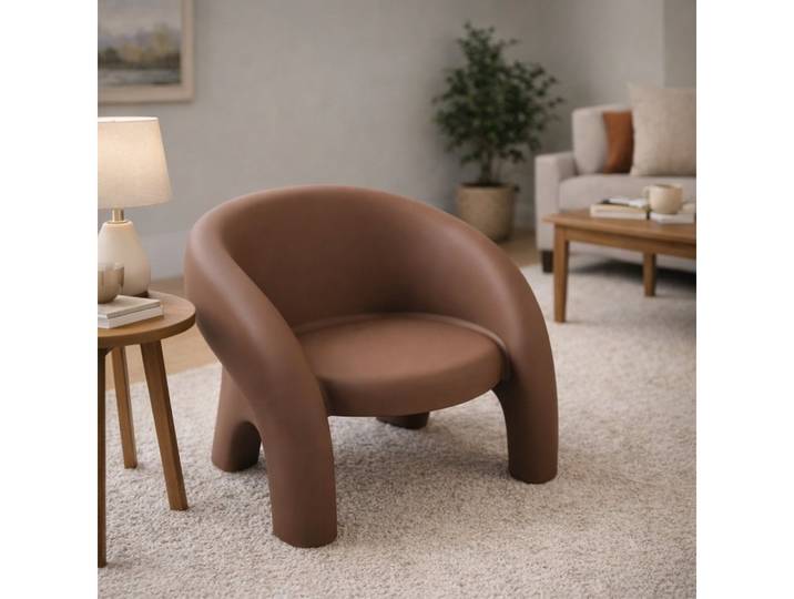 Xlmoebel Relaxsessel Brauner Lounge Sessel mit runder Form und hohem Komfort (1-St., Lounge Sessel), Made in Europa