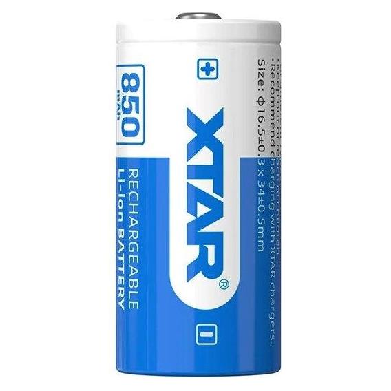 Xtar 16340 850mAh Akku mit Schutz (1 Stk., 16340, 850 mAh) (16340-850)