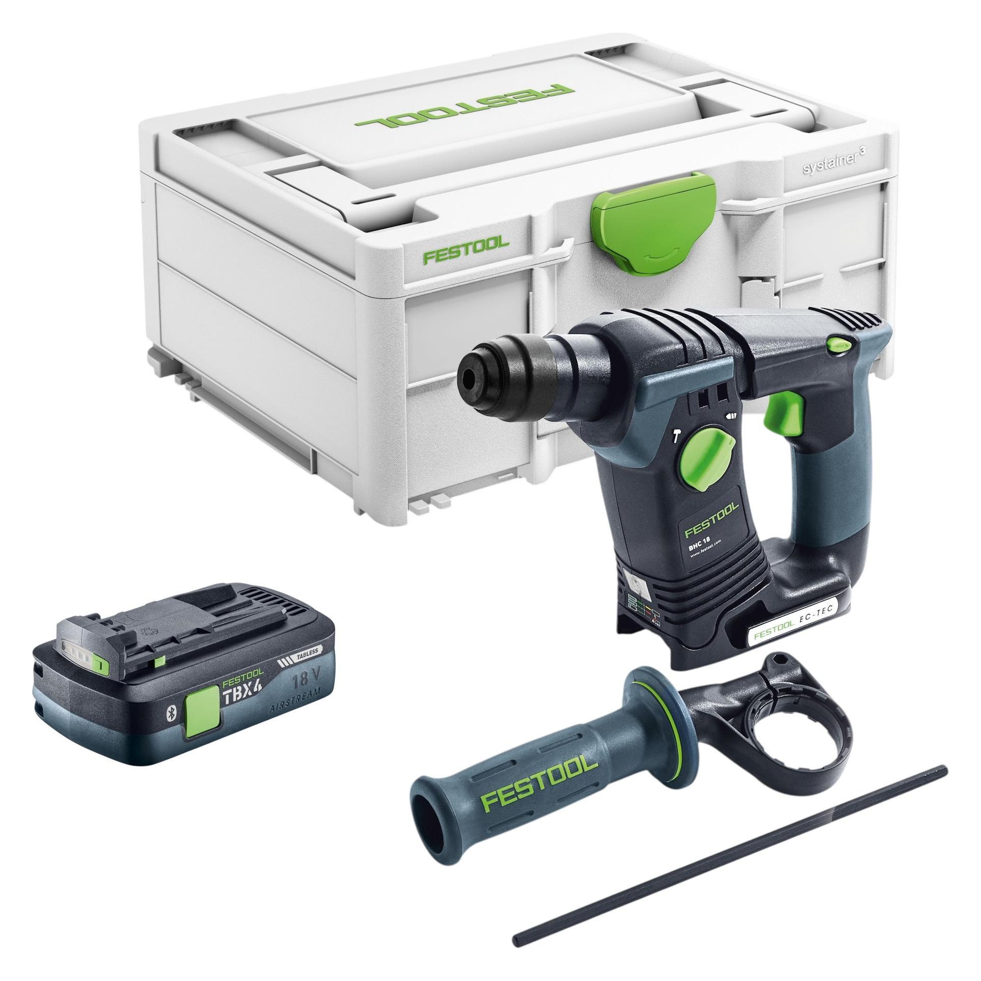 Festool BHC 18-Basic Akku Bohrhammer 18 V 1,8 J SDS Plus Brushless + 1x Akku 4,0 Ah + Systainer - (70187120)