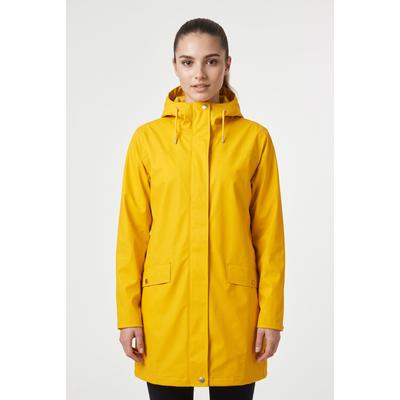 Wintermantel HELLY HANSEN "W MOSS RAIN COAT", Damen, Gr. XL, gelb (essential ye), Obermaterial: 100% Polyurethan, lang, Mäntel Wintermantel