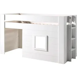 HOCHBETT mit Vorhang Karola 215x120x96 aus MDF in Weiß