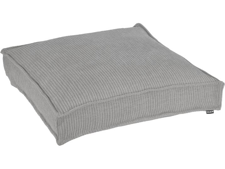 Bodenkissen H.O.C.K. Jonny , grau (hellgrau, unifarben), B:60cm H:10cm L:60cm, Obermaterial: 100% Polyester, Dekokissen_Sitzkissen_Kissenhüllen, Bodenkissen, Cordkissen inkl. Füllung, 60x60x10cm, Bodenkissen, strukturiert