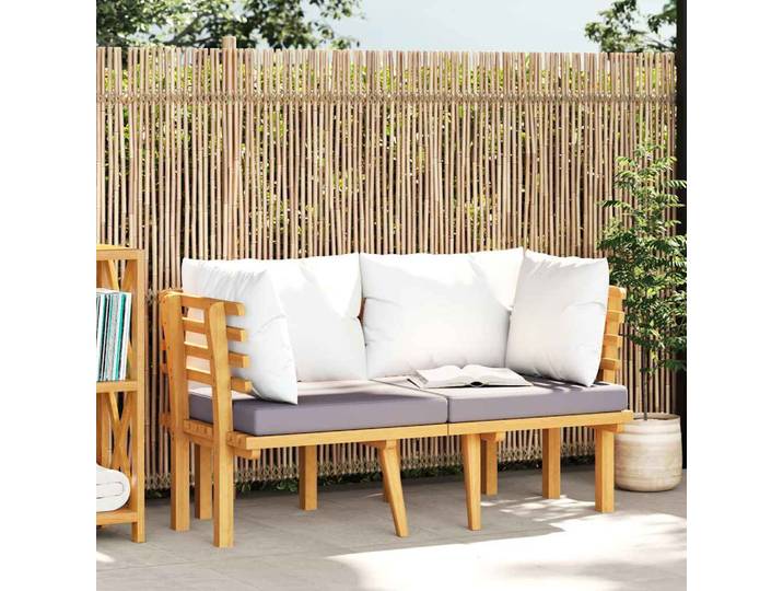 vidaXL 2-Sitzer-Gartensofa mit Kissen Massivholz Akazie