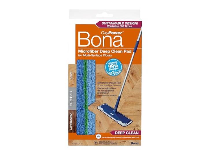 Bona Microvezel diepreinigingspad, voor houten en harde vloeren, geschikt voor Bona Family of Mops, 1 Count (Pack van 1)