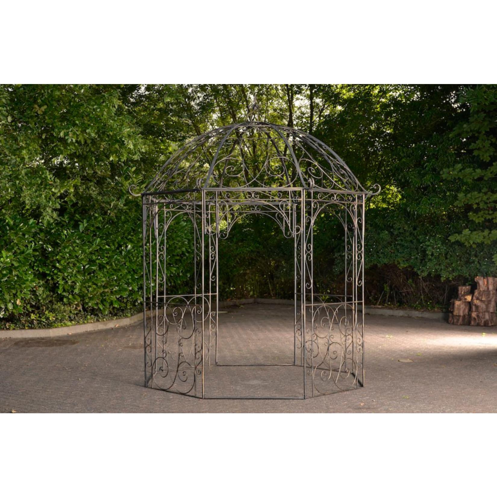 CLP Rosenpavillon aus Eisen Leila, Gartenpavillon im Jugendstil nostalgisch, Rankhilfe pulverbeschichtet für Kletterpflanzen und Rosen