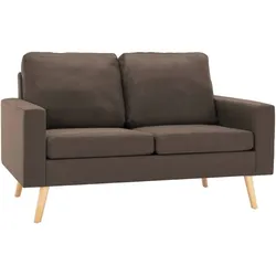 Helloshop26 - 2-Sitzer-Sofa für Wohnzimmer Inneneinrichtung brauner Stoff 02_0019449