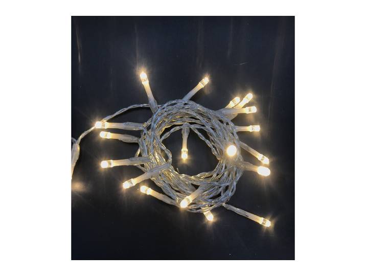 LED Lichterkette 20 warmweiss, Kabel tra
