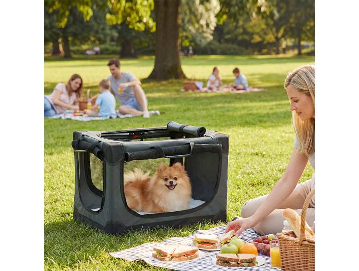 PawHut Caisse Pliable Chien 4kg Tissu Oxford Vert Armée