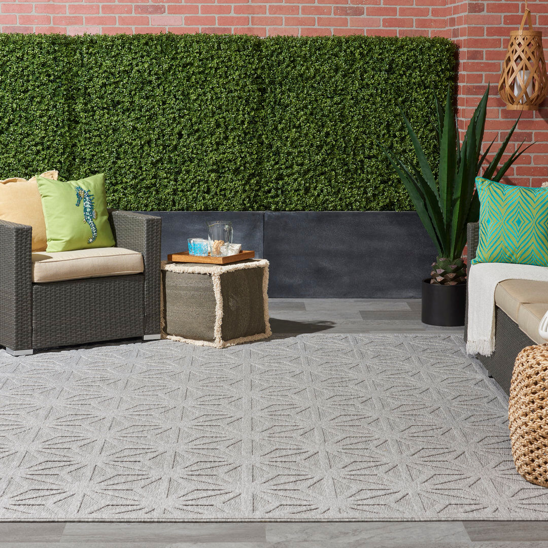 Longweave Cozumel Geometric Area Rug Gray Rectangle 122 x 183 cm