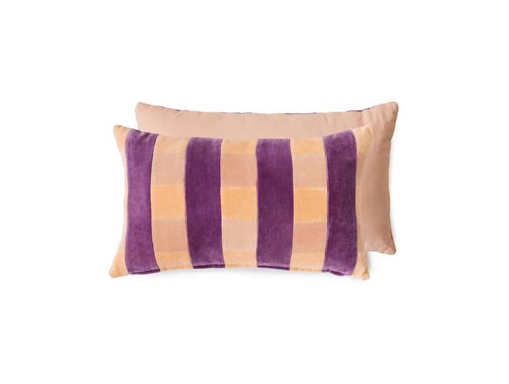 HKliving - Striped Samt-Kissen, 50 x 30 cm, midsummer