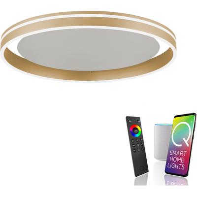 LED Deckenleuchte "Q-VITO", gold (messingfarben matt), 1, Ø 59cm, 1 Stk., NEUHAUS Q SMART HOME LIGHTS, Leuchten, LED Deckenleuchte