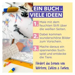 mierEdu Magisches Wassermalbuch - Meereswelt (Deutsch, Englisch, Französisch, Italienisch)