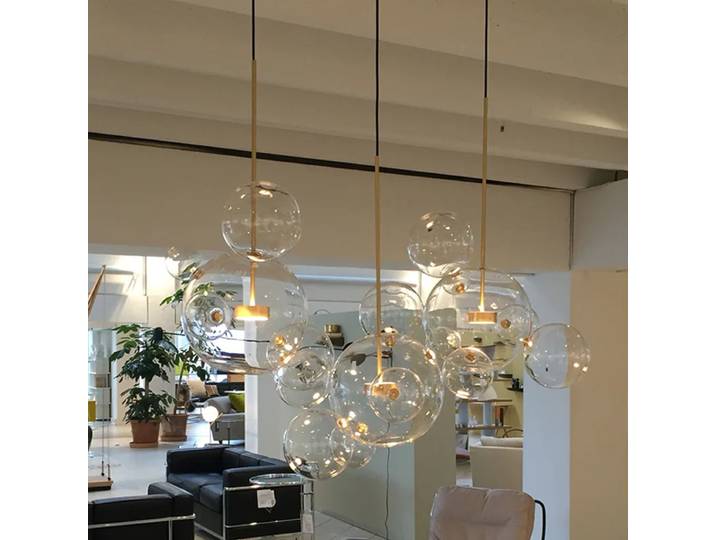 Lustre à bulles en verre transparent, éclairage de salle à manger, salon, lampe suspendue Post-moderne pour Foyer, décoration intérieure, lampe design