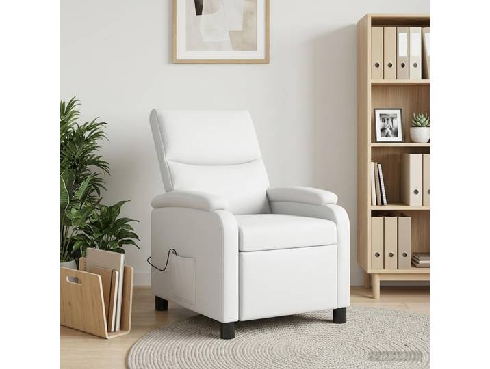 vidaXL Massage Relaxsessel Weiß Kunstleder