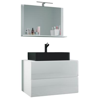 Waschtisch VCM "3-tlg Waschtisch Badmöbel Lendas 80 cm M Schublade", weiß, B:80cm T:52cm, Waschtische, Waschtisch