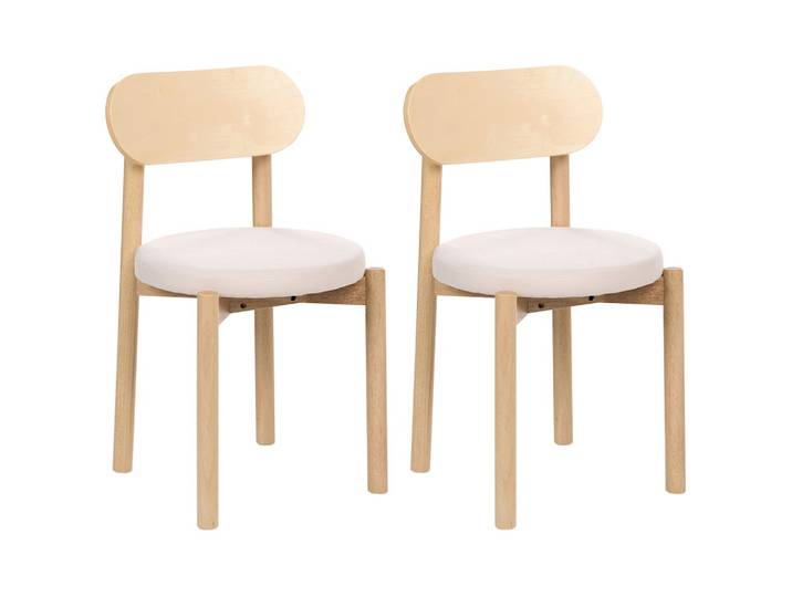 ESSZIMMERSTUHL 2er-Set Holz Hellbraun/Hellbeige Paulina
