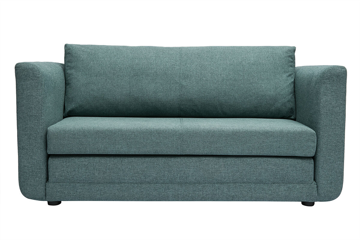 Miliboo Schlafsofa 2-Sitzer aus graugrünem Stoff LEON