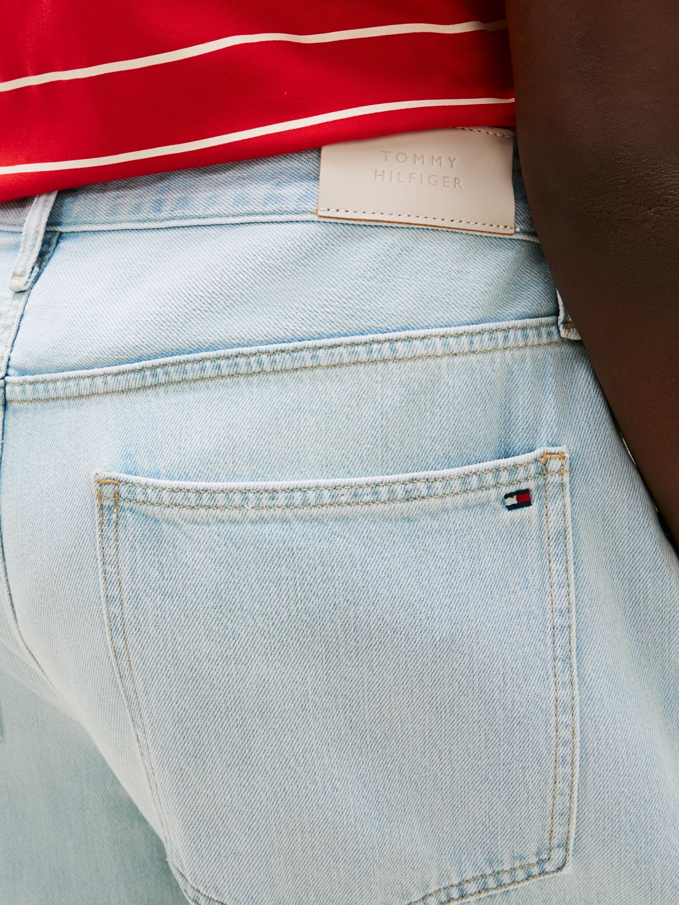 5-Pocket-Jeans TOMMY HILFIGER CURVE "CRV DNM TAM BARREL RW", Damen, Gr. 48, N-Gr, blau (tam), Denim/Jeans, Obermaterial: 100% Baumwolle, unifarben, gerade lang, Jeans 5-Pocket-Jeans, in großen Größen, Mid Rise im Tapered Fit