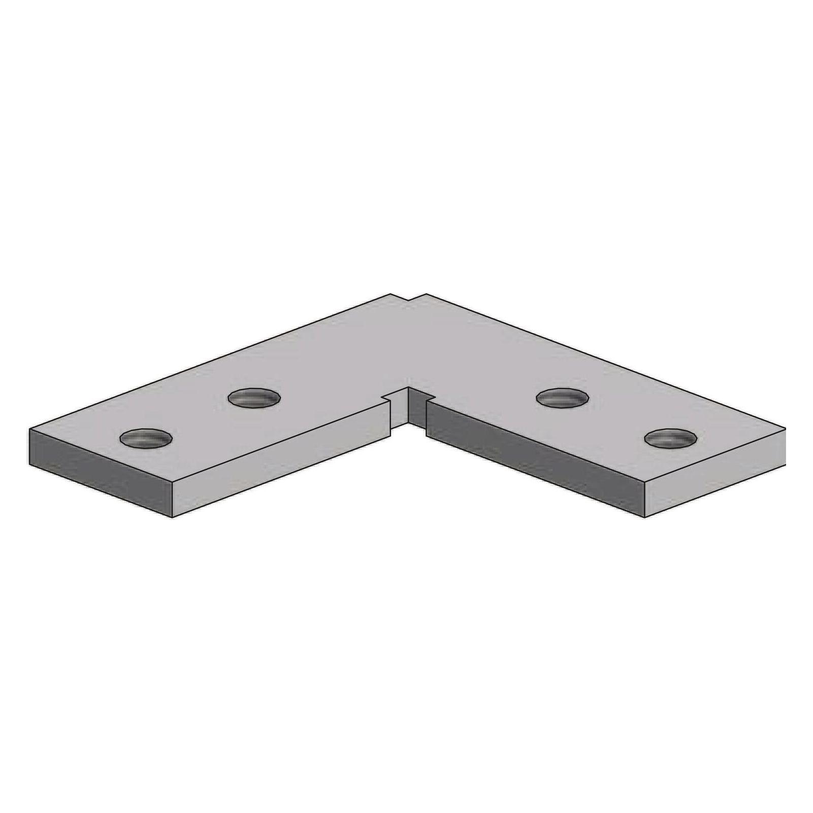 Längle Glas-System Eckverbinder 90-Grad AL-CH Alu roh (Eckverbinder, 1 Stk.) (42735645)