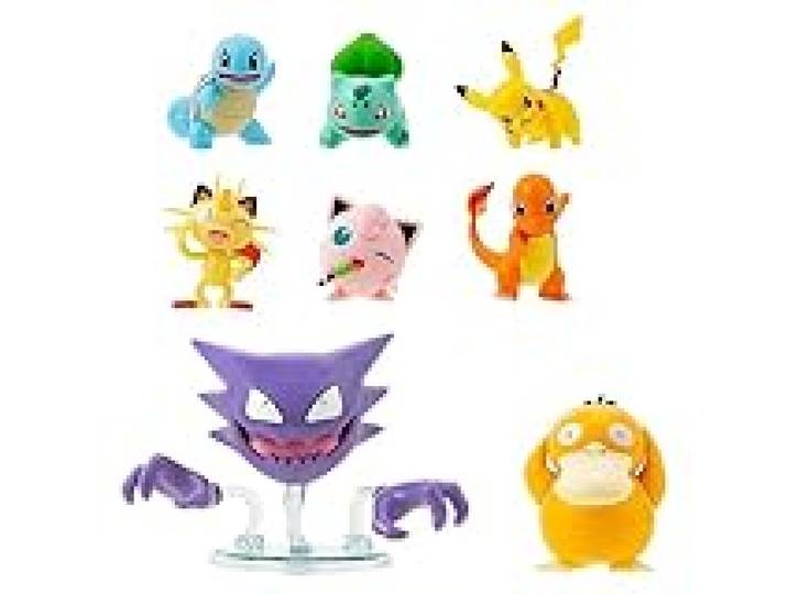 Pokémon Battle Action Figure Multi 8 Pack - Comes with 2 Bulbasour, 2 Squirtle, 2 Charmander, 2 Pikachu, 2 Houndour, 2 Jigglypuff, 3 Haunter, & 3 Psyduck 97769