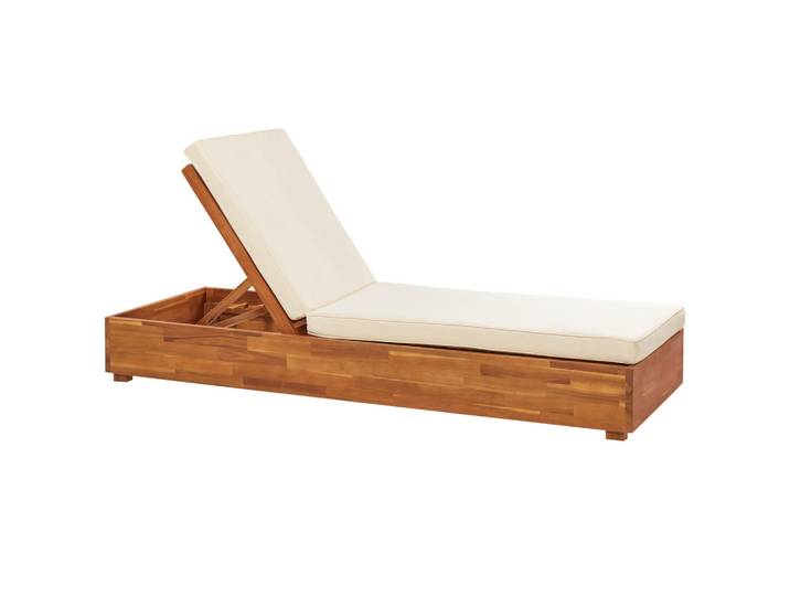 Beliani Gartenliege hellbraun Fanano, Hellbraun, Holz, 63x23x190 cm, Gartenmöbel, Gartenliegen