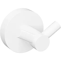 Brillantbad WHITE  Doppelkleiderhaken Messing Weiß 55x55x50 mm für Bad & Küche >> zum Bohren oder Kleben*