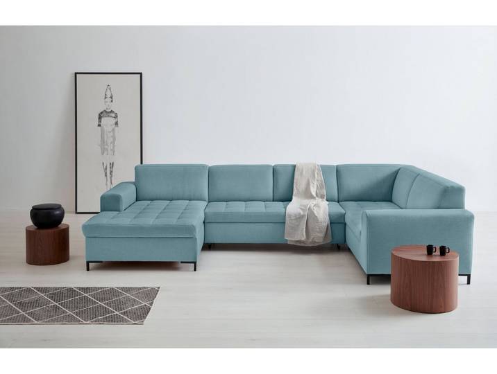OTTO home Wohnlandschaft Grazzo, aktuelle Steppung im Sitz, viel Platz, U-Form, Breite 332cm, hochwertige Stoffe aus recyceltem Material, Steppung im Sitzbereich