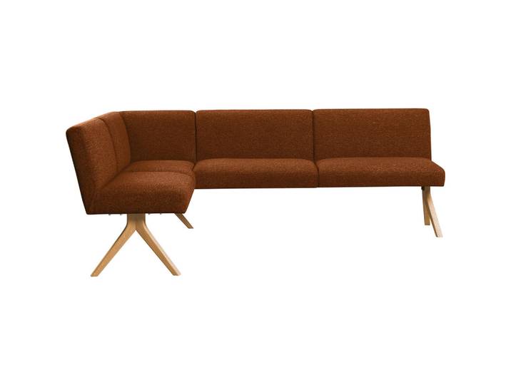 Linea Natura Eckbank, Haselnuss, Holz, Eiche, vollmassiv, L-Form, 238x172 cm, Esszimmer, Bänke, Eckbänke