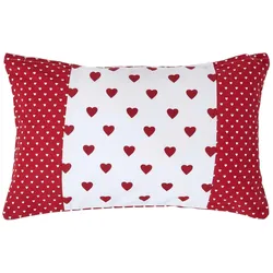 PATCHWORK-KISSENHÜLLE Herzen 30/50 cm