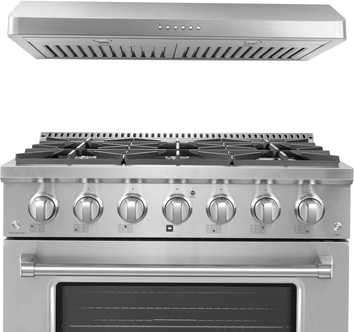 Proline Range Hoods "Proline 36"" Dual Fuel Range + Hood Bundle   Save 10%"