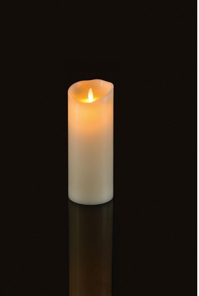 LED-Kerze STT "Magic Candle Ivory L Ø 9 x 23 cm", weiss (weiß, neutral), H:23cm Ø:9cm, Wachs, Kerzen, LED-Kerze weiß, neutral Ø/H: 9cm x 23cm
